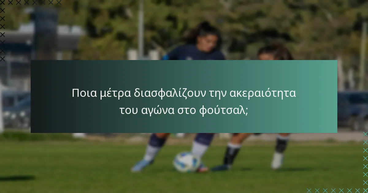 Ποια μέτρα διασφαλίζουν την ακεραιότητα του αγώνα στο φούτσαλ;
